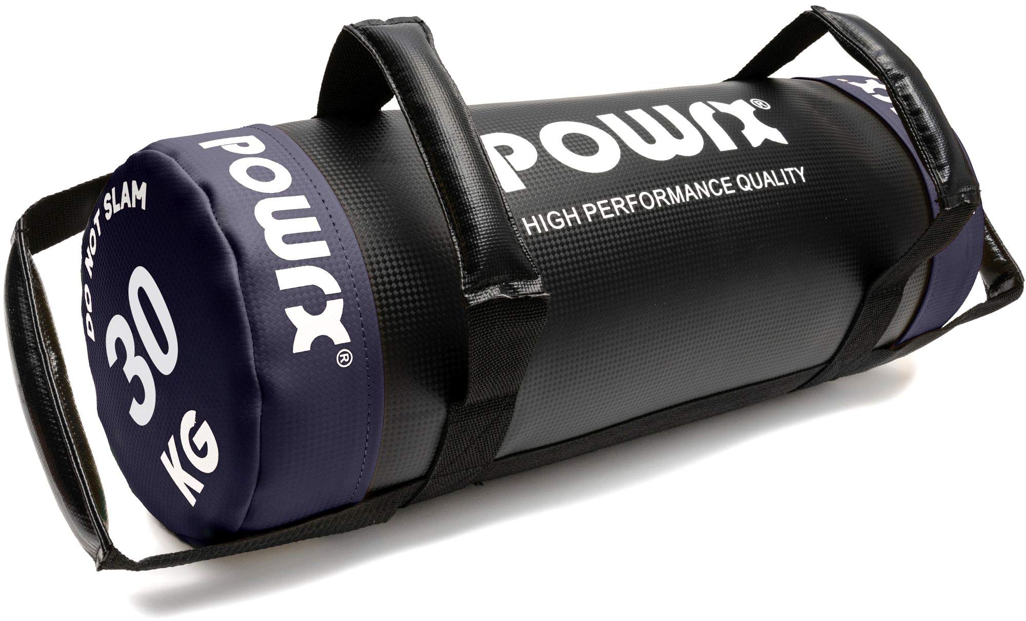 POWRX Power Bag I 5-30 kg I Kunstleder Fitness Bag für Functional Fitness (30 kg Schwarz/Dunkellila)