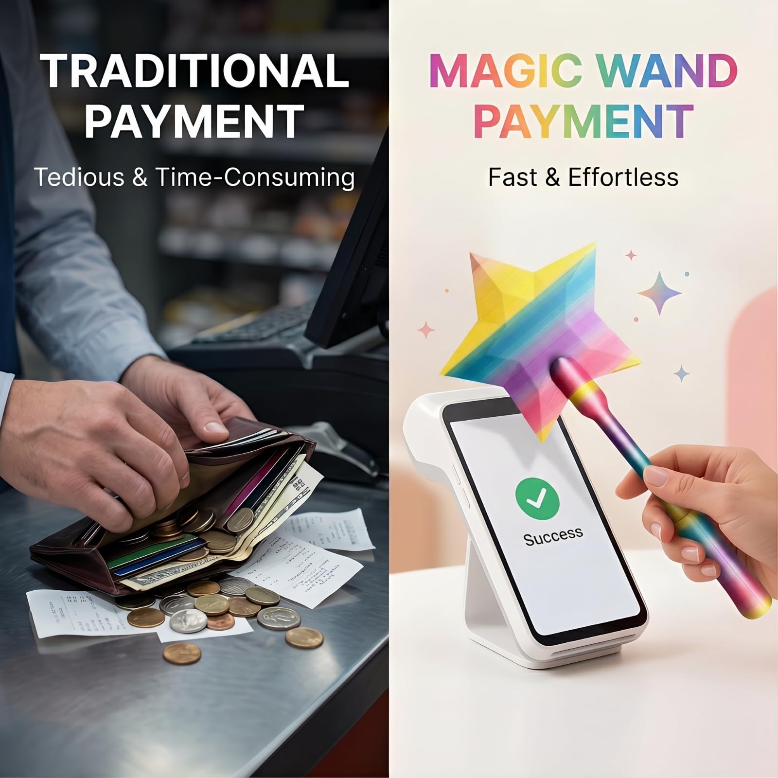 3D Printed Credit Card Wand, Magic Fairy Wand Credit Card Holder, Tap to Pay Wands - Image 3
