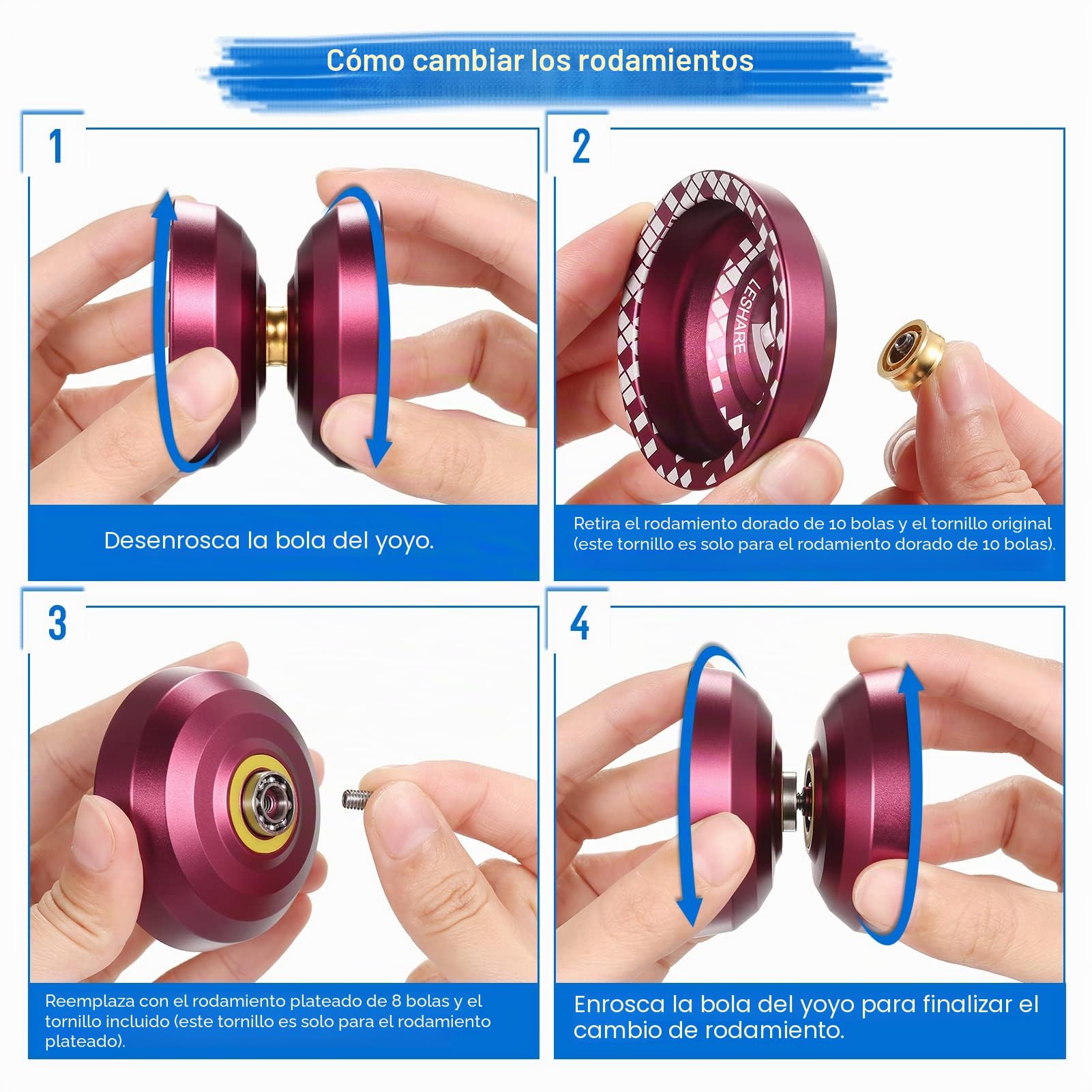 Lixada Yoyo Niños,Yoyoball Profesional de aleación de Aluminio Sensible con rodamiento Que no responde para Profesionales Principiantes