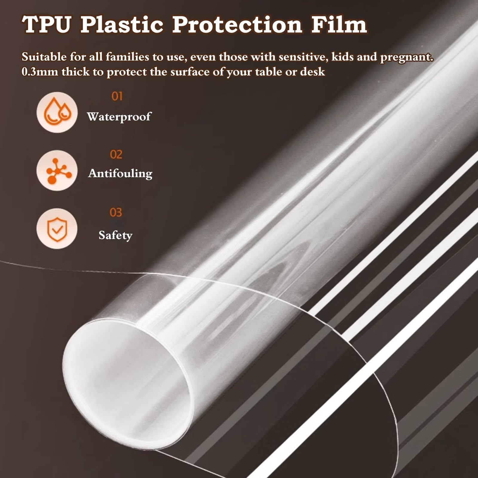 Papel Adhesivo Transparente para Muebles Protector De Muebles Antiarañazos, Película Protectora De Mesa Transparente Autoadhesiva Para Cocina, Restaurantes, Estaciones Café, Resistente Al Calor, Fácil