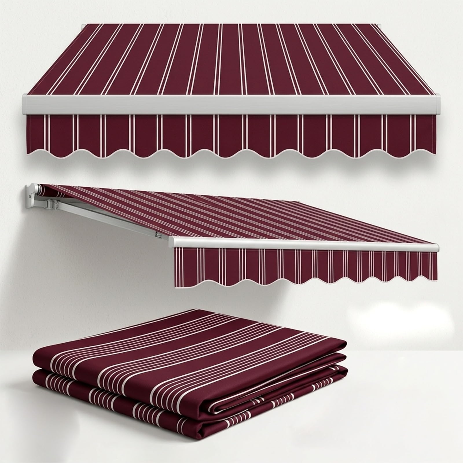 Tessuto di Ricambio per Tendalino Retrattile，Ricambio Telo Tenda da Sole A Bracci Estensibili per Esterno 20x10ft ，Telaio Non Incluso，Adatto A Gazebo(Style A,13x9.8ft(3.9x2.9m))