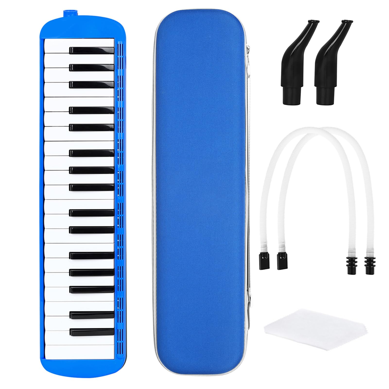 Alomejor Mélodica 37 Touches, Matériau ABS, Anche en Laiton, Piano à Air Portable pour Enfants et Adultes, Parfait pour la Salle de Classe et la Performance (BLUE)