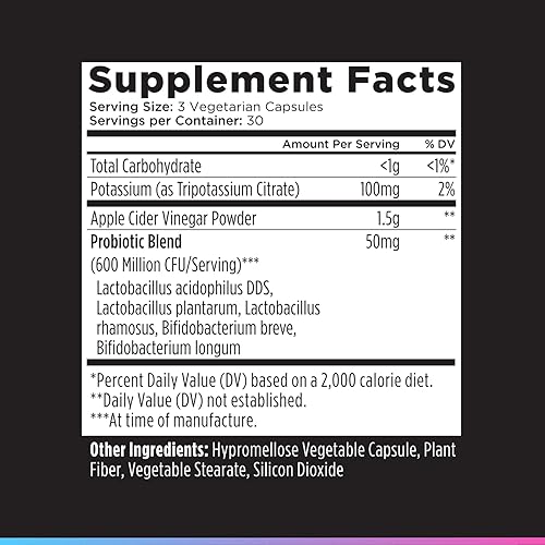 Miniatura 7 de Livingood Daily Cápsulas de vinagre de sidra de manzana con la madre (1500 mg) – Pastillas ACV con probióticos y potasio para mujeres y hombres –