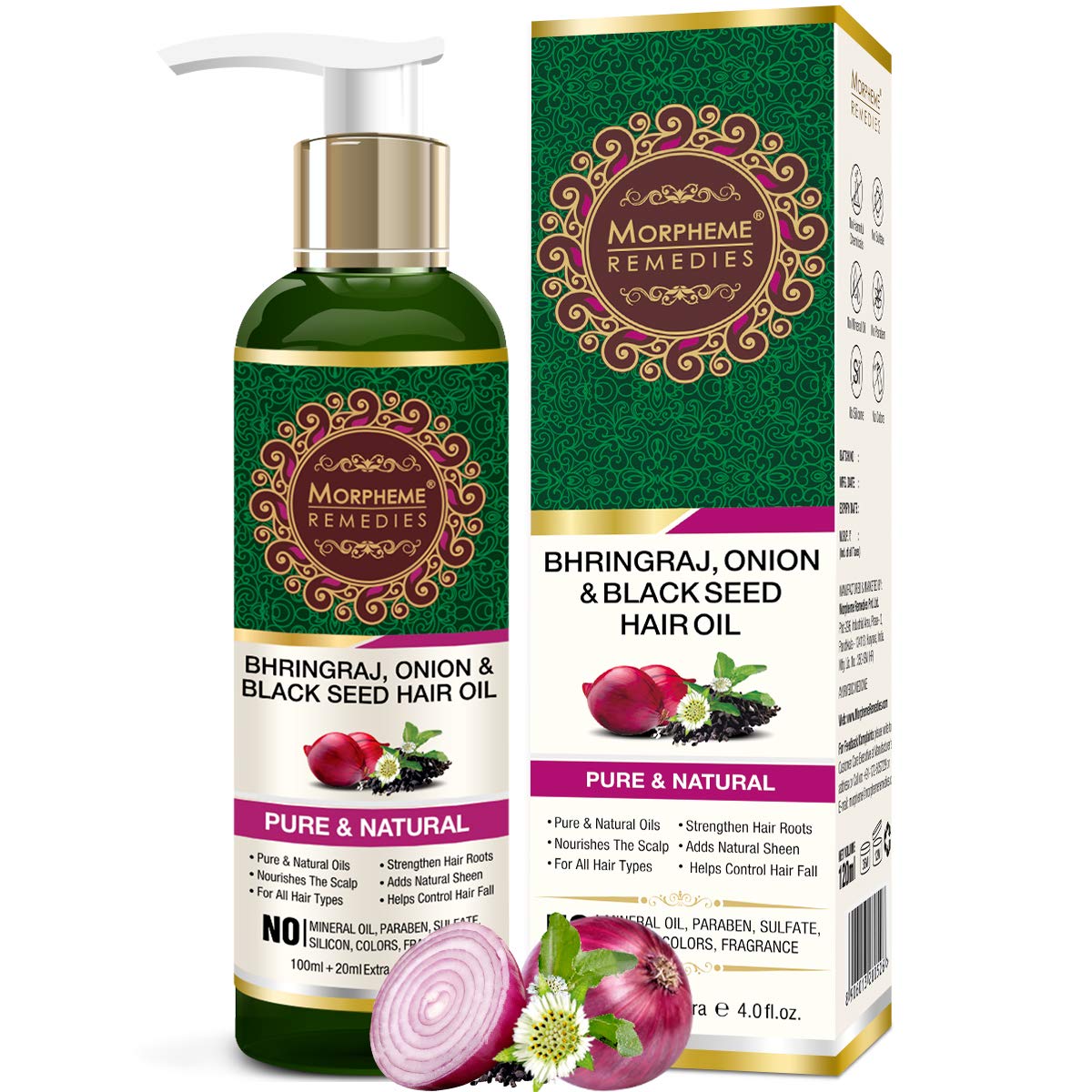 Morpheme Remedies Bhringraj, Onion & Black Seed Hair Oil