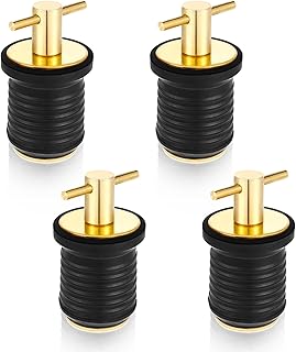 Amyhill 4 Pcs Boat Plug for 1 Inch Diameter Drain T Handle Stainless Steel Boat Twist Plug Marine Rubber Plug Accessories