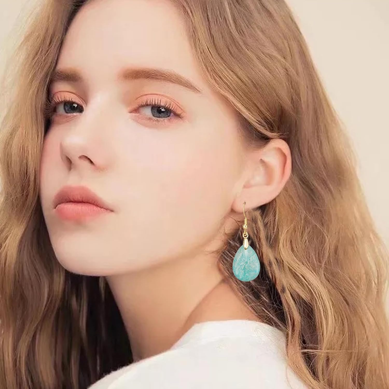 Boho Multiple Style Natural Stone Earrings for Women Unique Healing Gemstone Energy Hypoallergenic Lightweight Dangle Drop Earrings Multiple Styles Earrings Jewelry for Birthday Party Gift - Image 2