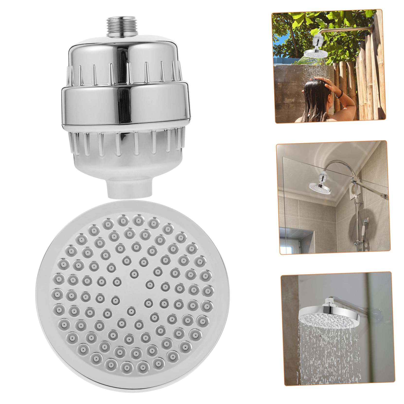 Alcachofa de ducha de alta presión con filtro de agua dura giratorio, spray de lluvia para eliminar el cloro para una experiencia de baño lujosa, flujo de cascada cómodo