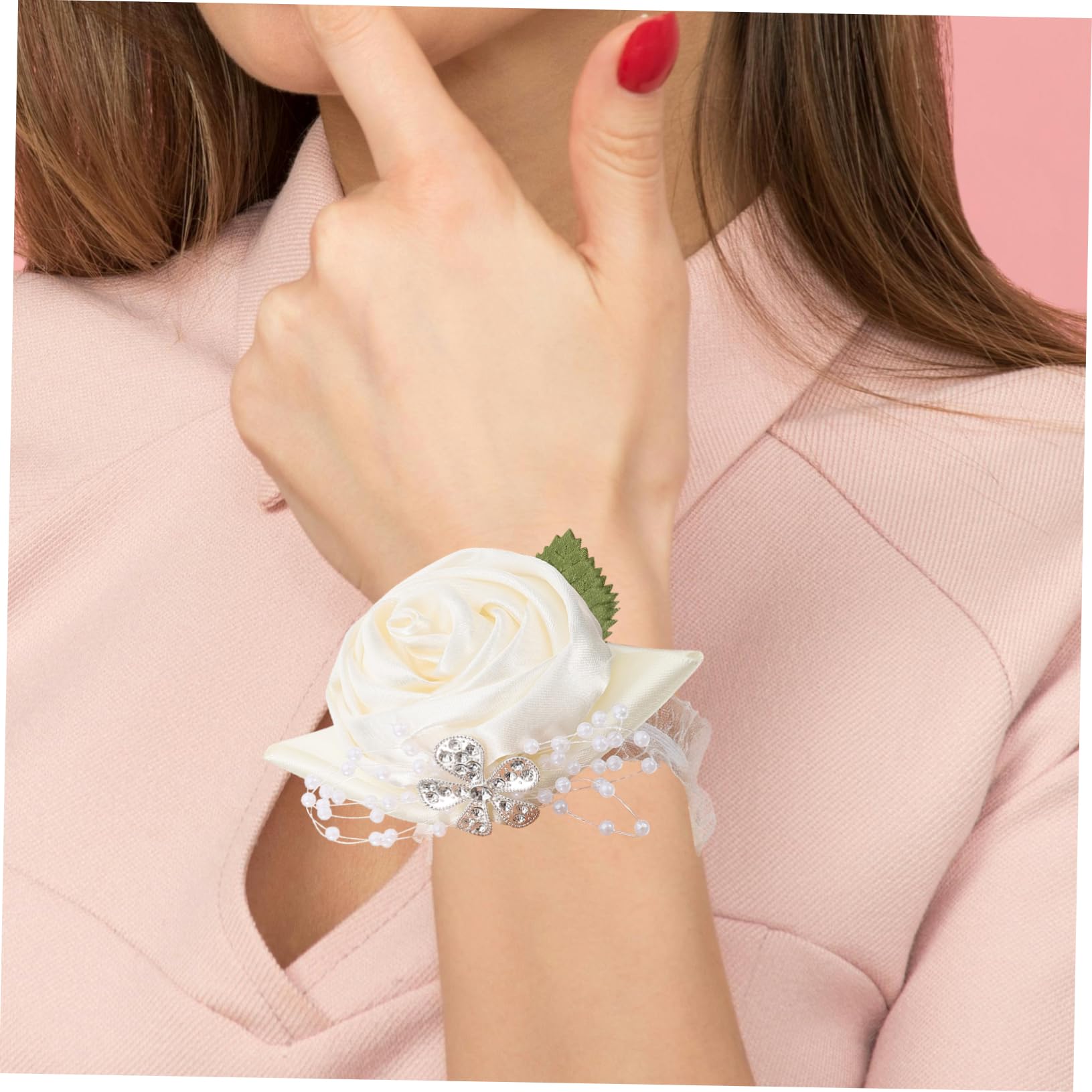 Healeved Braccialetti per Corsage da Polso Damigella d'Onore Braccialetti per Corsage da Polso E Boutonniere Braccialetti per Corsage da Polso Bouquet da Sposa Braccialetti per