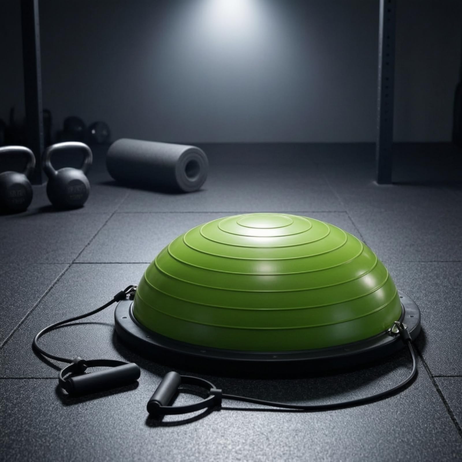 Semisfera di Equilibrio con Fasce di Resistenza Antiscivolo Semisfera Equilibrio con Elastici Durevole Attrezzo da Allenamento per Casa