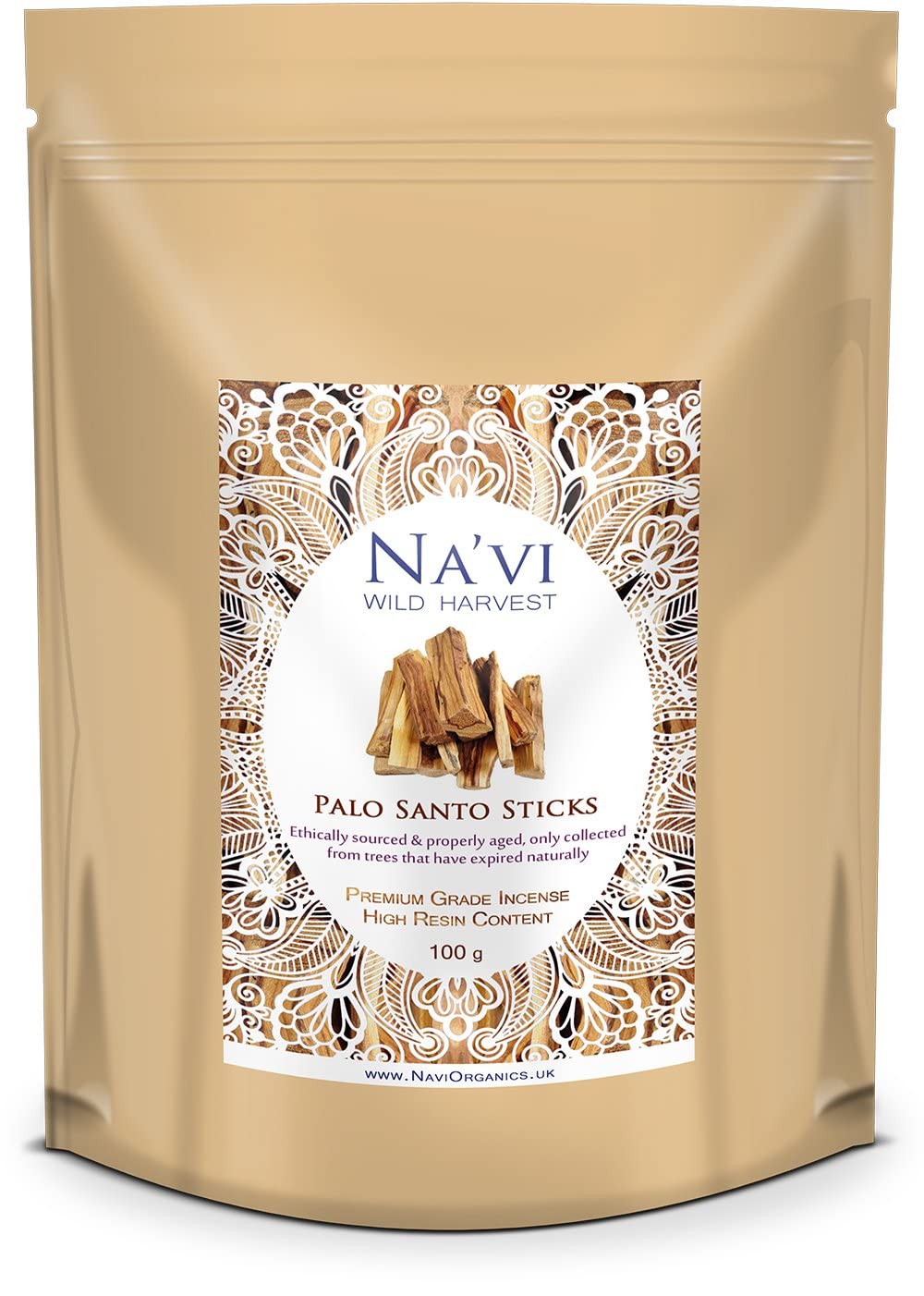 Na'vi Organics Premium Palo Santo Sticks - Sacred Wood natural incense with high resin content, 100 g