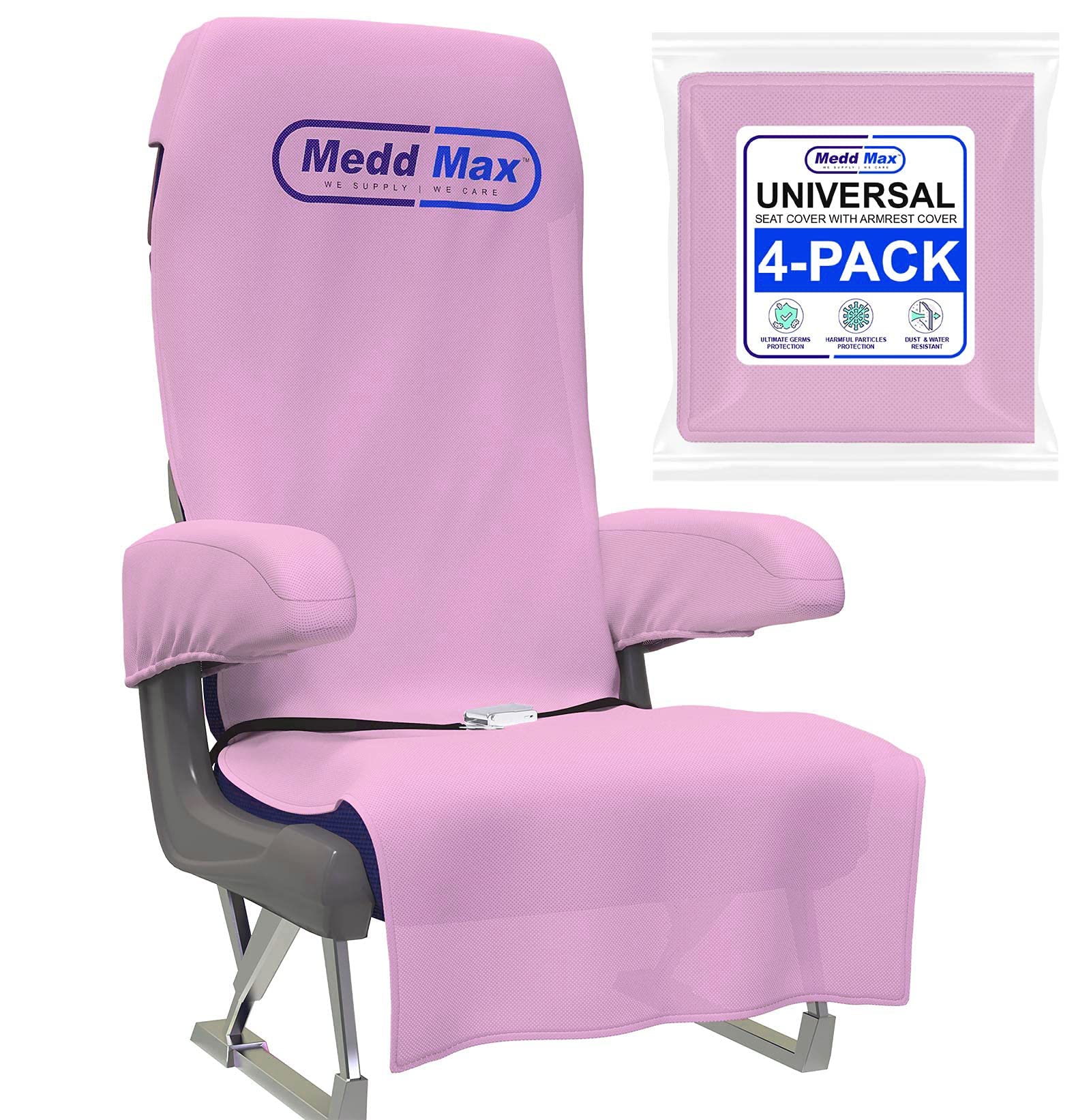 Photo 1 of Medd Max Protective Airplane Seat Covers Disposable/Reusable– Eco-Friendly Disposable Seat Covers  Pack of 4 Pink