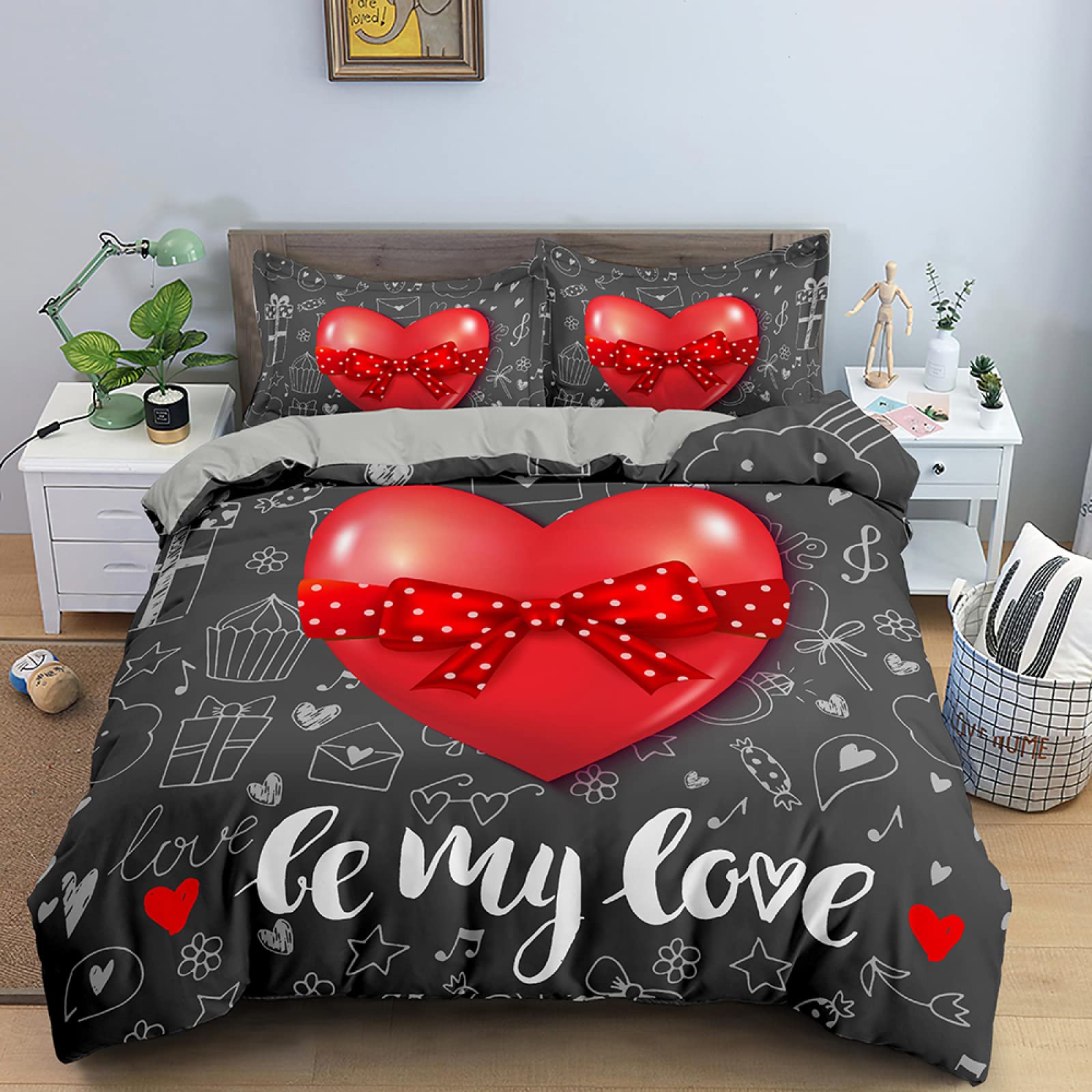 Housse De Couette 160x200cm Motif Carte Du Monde - Microfibre Douce - 2 Taies D'oreiller 65x65cm - Literie Déco