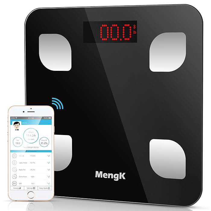 Buy Body Fat Scales,MENGK Digital Bluetooth Bathroom Weighing Scale