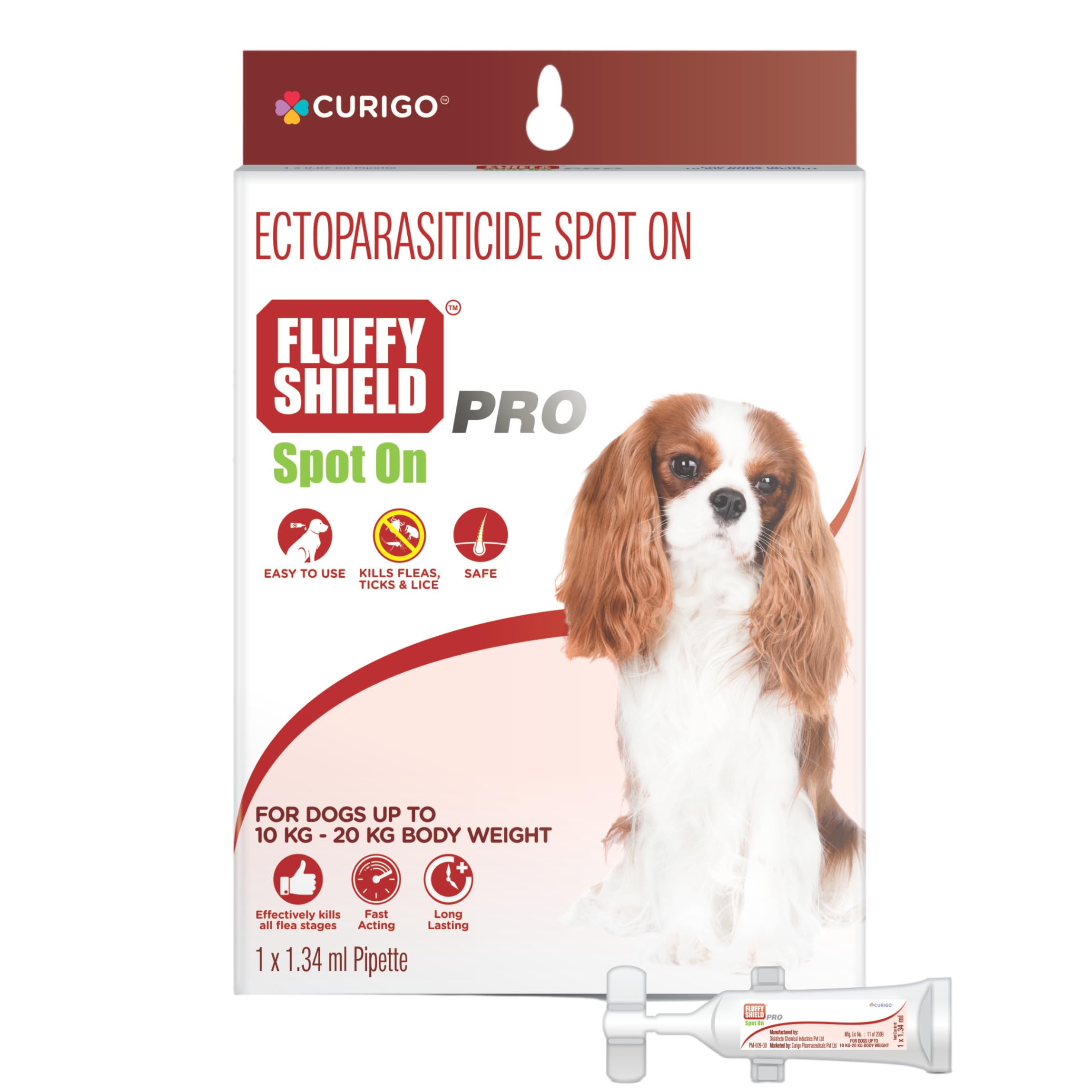 Spot-On: 1.34ml Single Pipette for Dogs (10 to 20kg) – Flea, Tick & Lice Prevention & Treatment