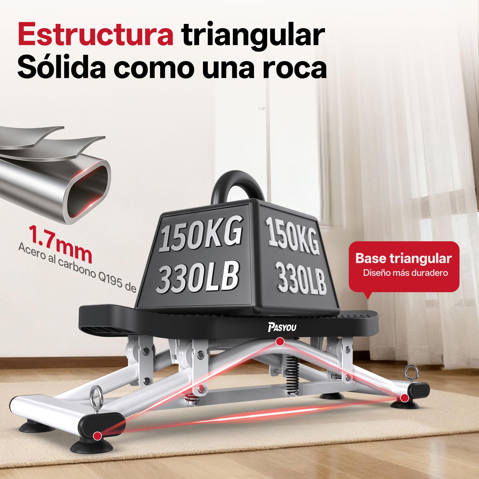 PASYOU Tabla de Equilibrio Simulador de Esquí, Tabla oscilante con Bandas de Resistencia, Entrenador portátil de Equilibrio Wiggle con Monitor LCD, Capacidad de 136 kg, Ejercicio Completo