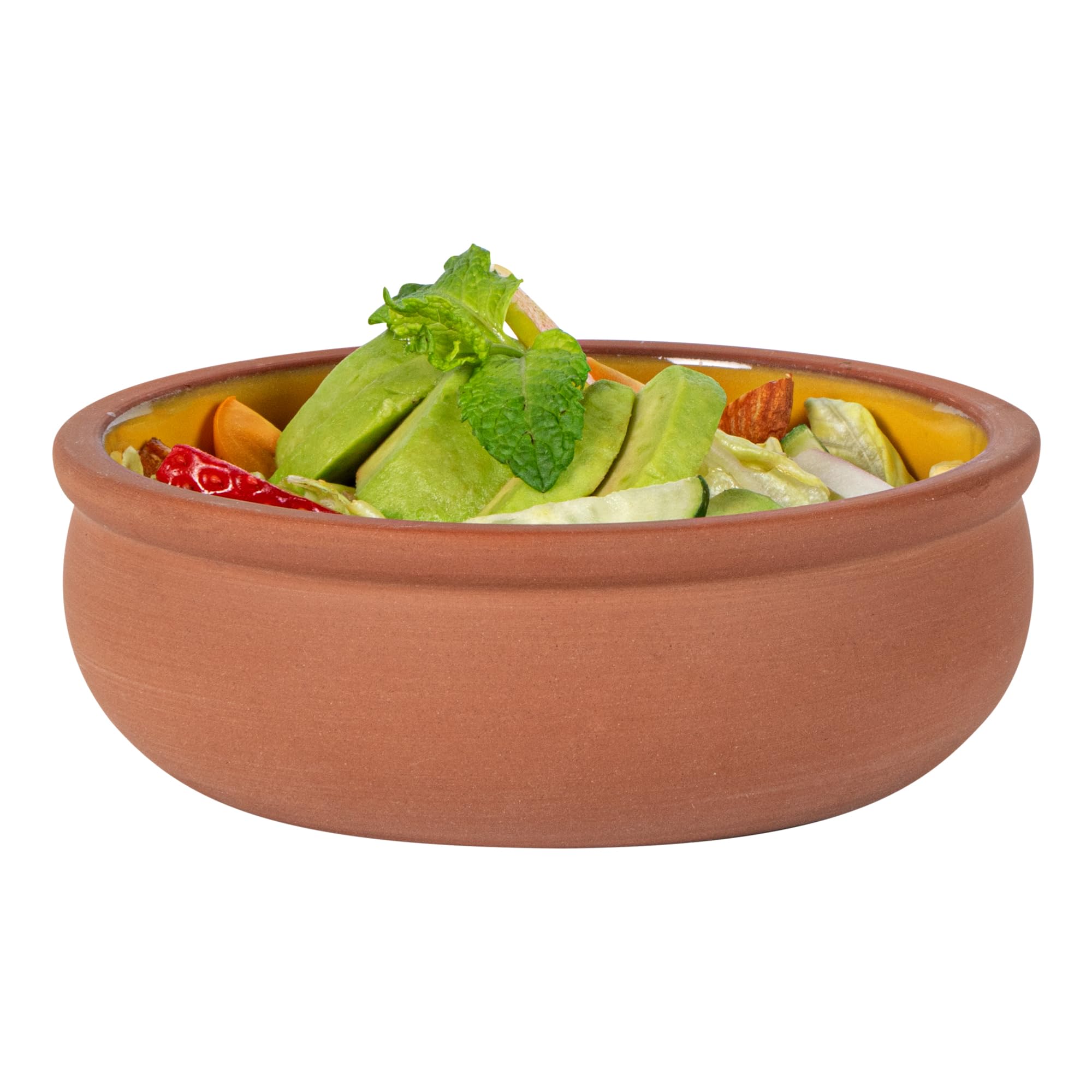 Restaurantware -Terra Tek - Cazuelas in terracotta, 10 pentole in terracotta smaltata gialla per cucinare, pronte per il forno, microonde, pentole da portata in terracotta, lavabili in lavastoviglie,