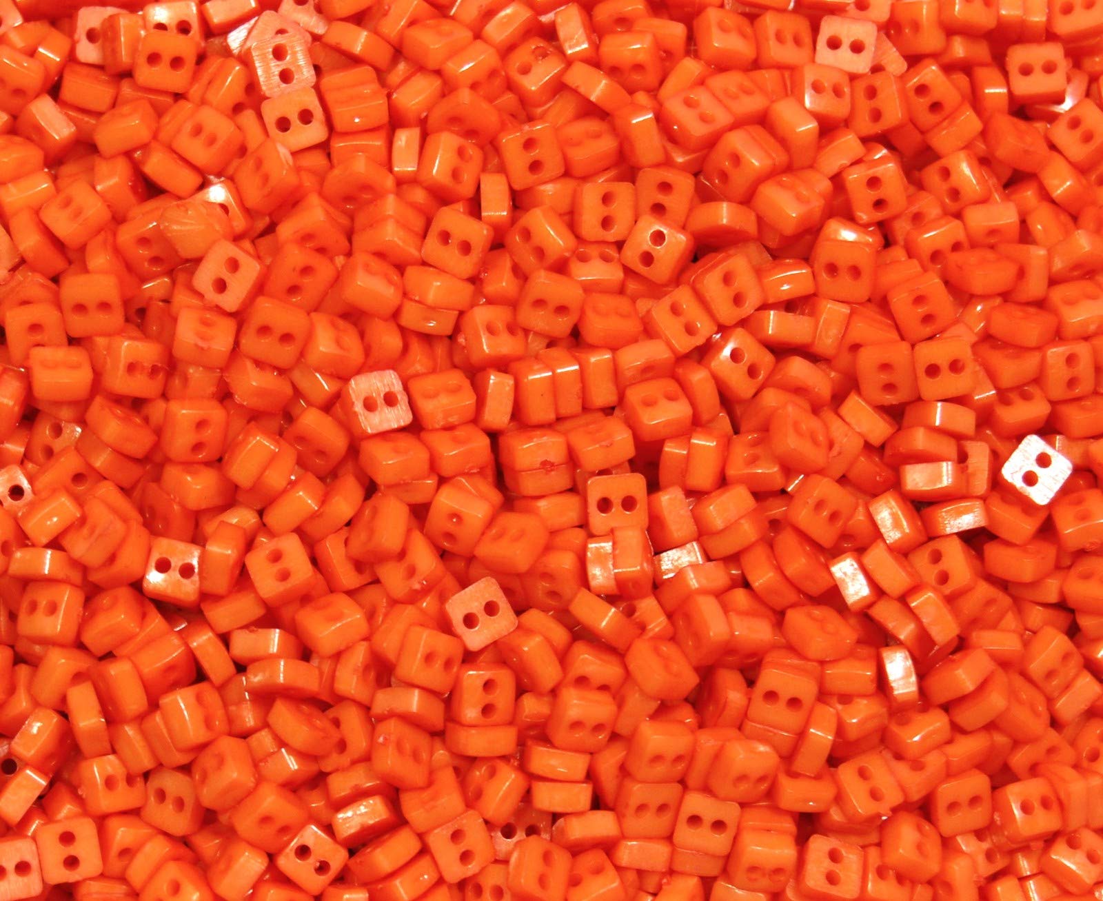 celloexpress 6mm Mini Doll Buttons for Dolls & Soft Toys Clothes - Assorted Colours & Designs (Pack of 2000, 6mm, Squares - Orange) โ image 1