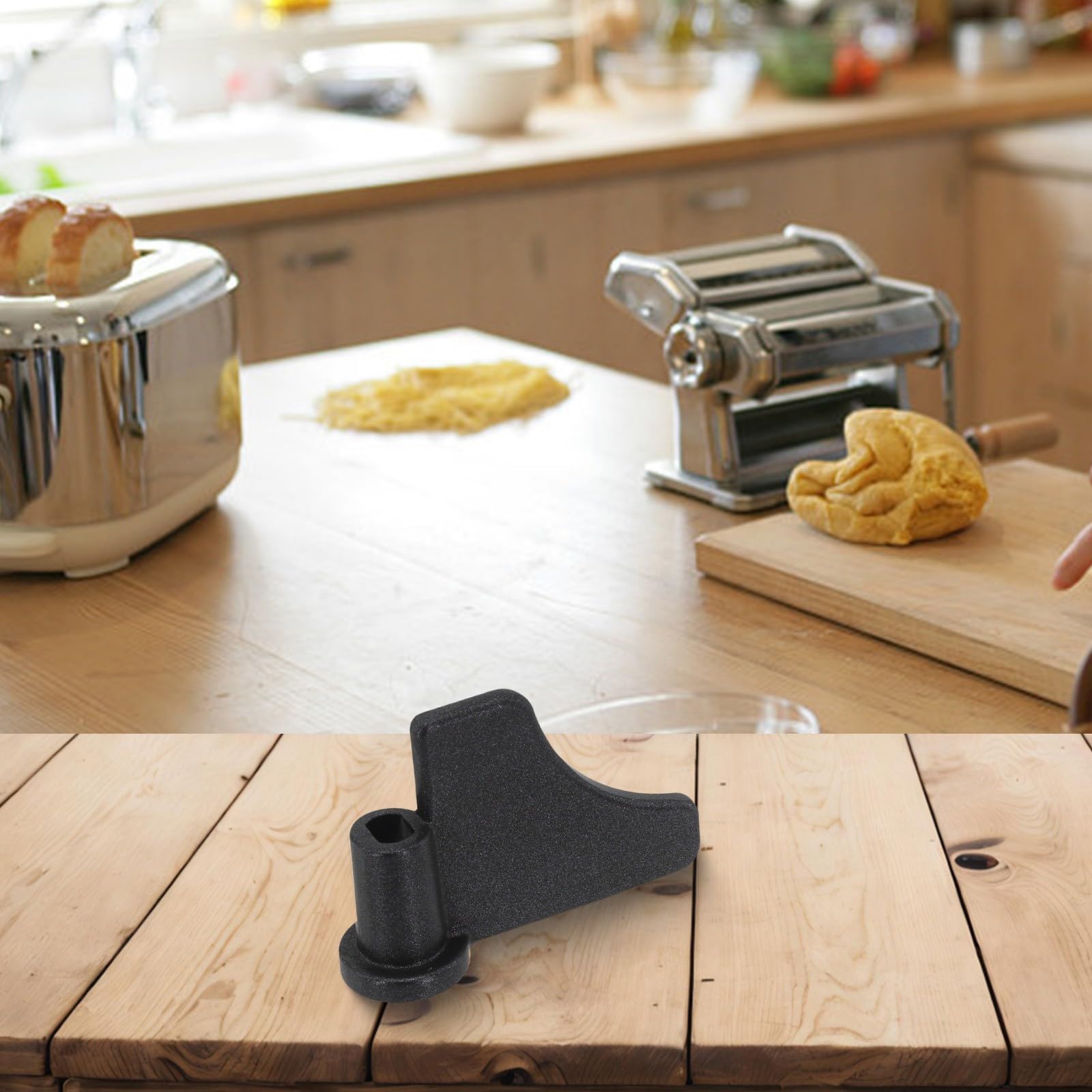 Máquina de pan, cuchilla de amasado, pieza de repuesto de paleta de mezcla, gancho de masa de aleación de aluminio para hornear en casa, accesorio de electrodomésticos de cocina (negro)