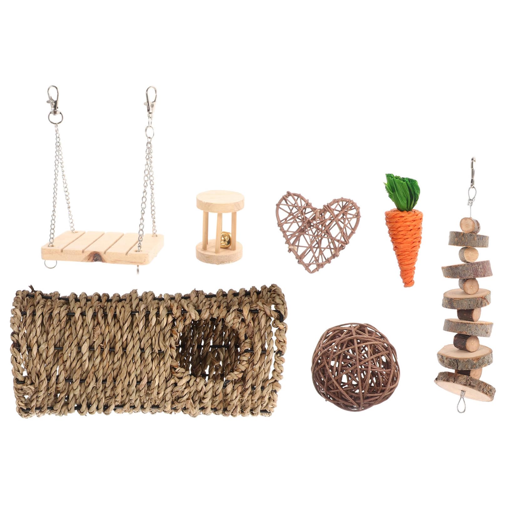 DOITOOL 1satz Teiliges Set Mit Kauspielzeugen Für Hasen Hamster Und Meerschweinchen Natürliche Holzspielzeuge Zur Zahnpflege Und Beschäftigung Für Kleintiere Gegen Langeweile Bewegung