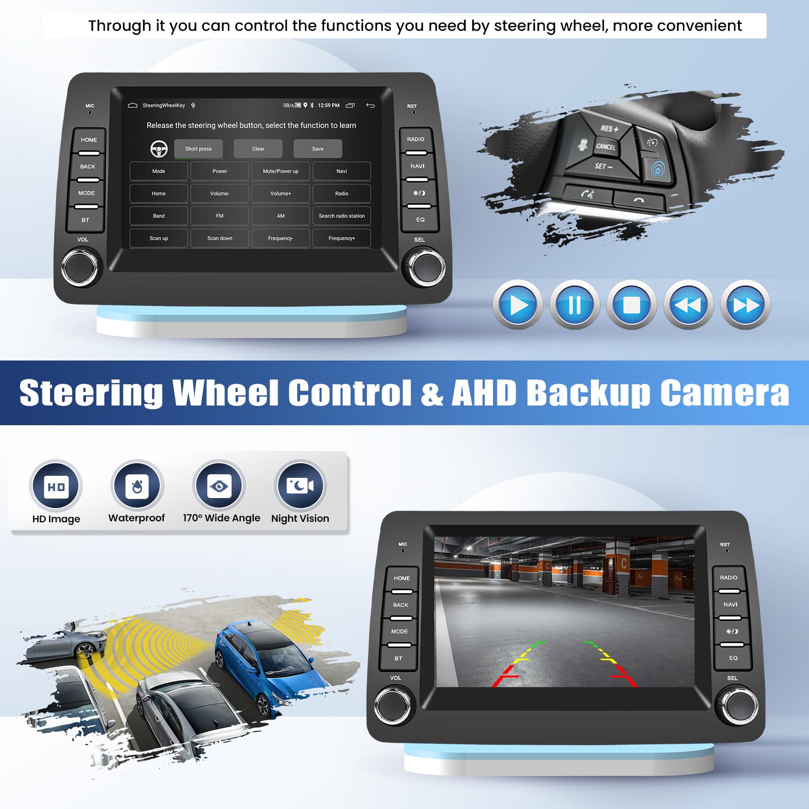 Autoradio per Fiat Panda 169, GOHHDL 2G+64G Radio per Fiat Panda 2002-2012 con Wireless Carplay Android Auto, 7 Pollici Autoradio Bluetooth Stereo Android con GPS WiFi GPS SWC FM RDS EQ Telecamera+Mic