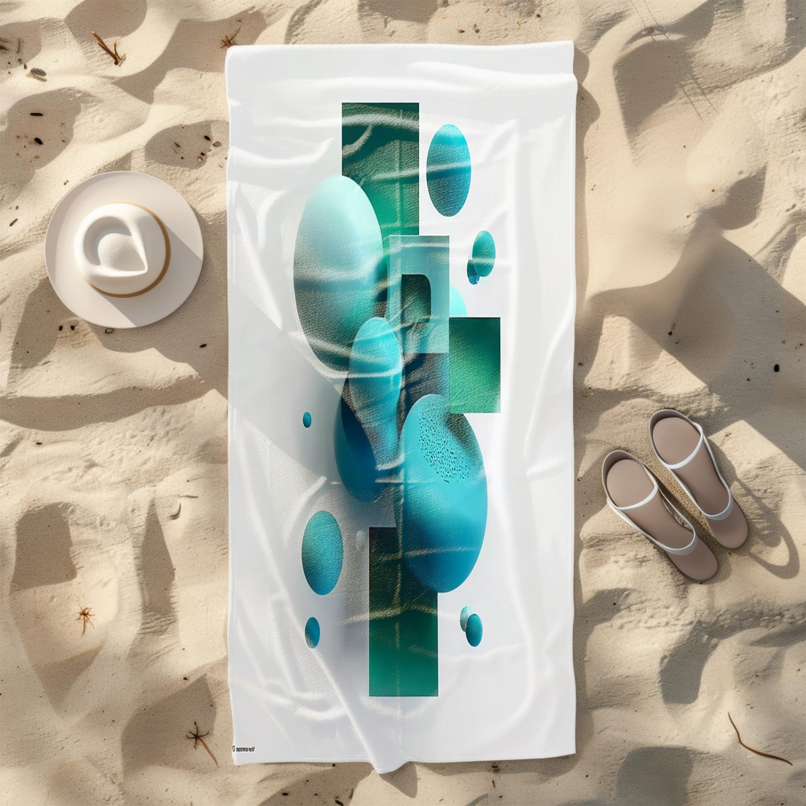 Drap de Plage XXL 200X200 Abstract Bleu Serviettes de Plage en Microfibre,Serviette Piscine Extra Large sans Sable pour Adultes Séchage Rapide