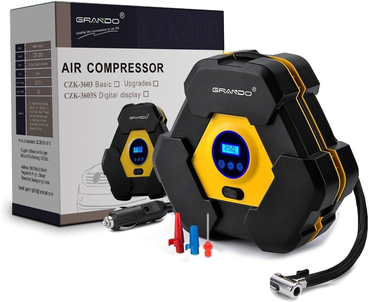 Portable Digital Display Auto Air Compressor Pump,DC 12V 150PSI for Vehicles,Tires Balls,Inflatable Objects
