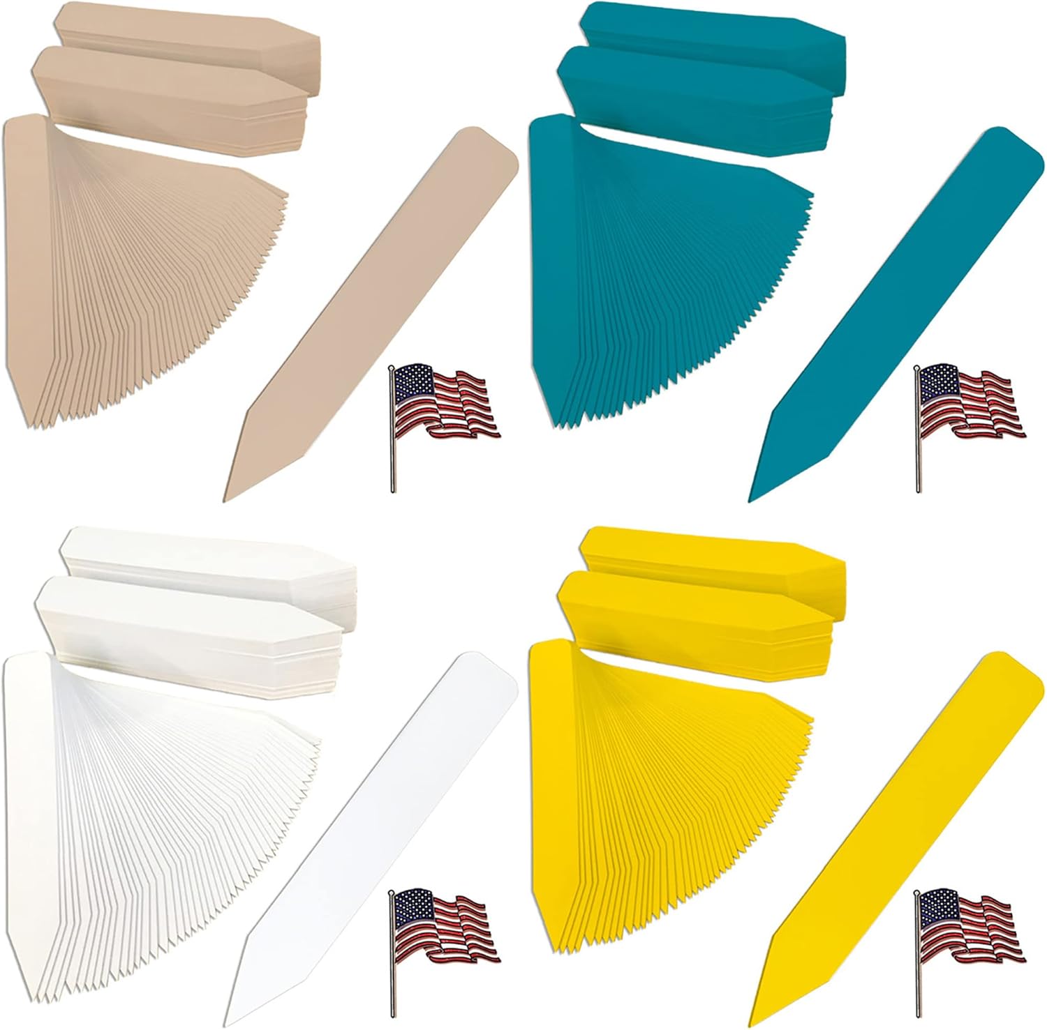 6" x 5/8" 20 Colors Assorted Premium Pot Stakes - 500 Pcs - Plastic Plant Tags and Labels - Nursery Garden Tree Labels Waterproof Writeable | Made in The USA |