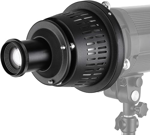 Miniatura 2 de Andoer Bowens Optical Snoot Conical Focalize Condensador Art Efectos especiales Cilindro de luz con 16 tarjetas gráficas, 8 filtros de color,