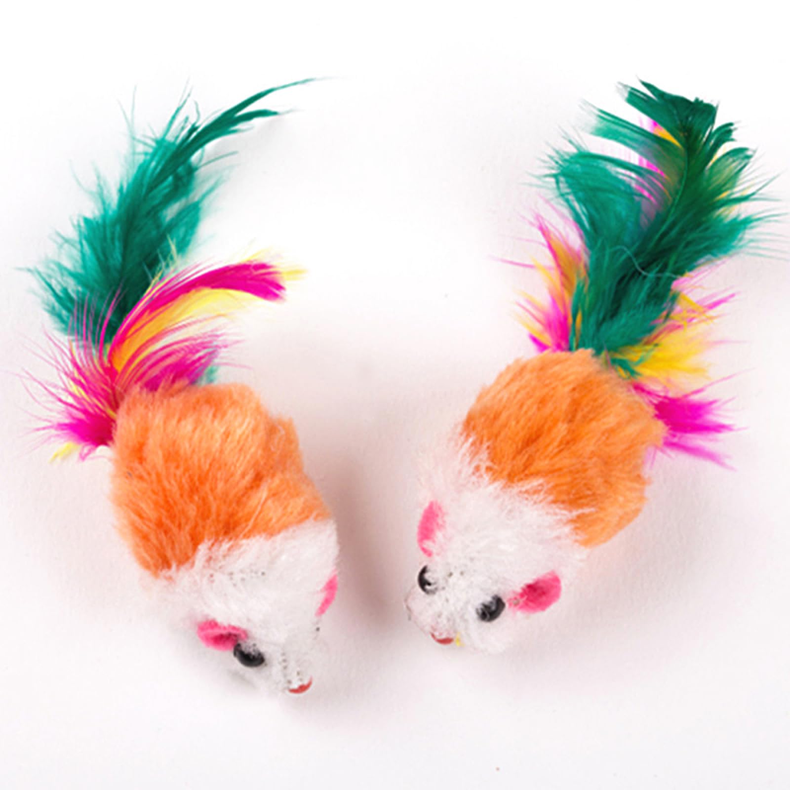 Katzenangel, Katzenspielzeug Mini Weiche Fleece Falsche Maus Bunte Feder Spielen Trainingsspielzeug for Kätzchen Welpen 20Pcs