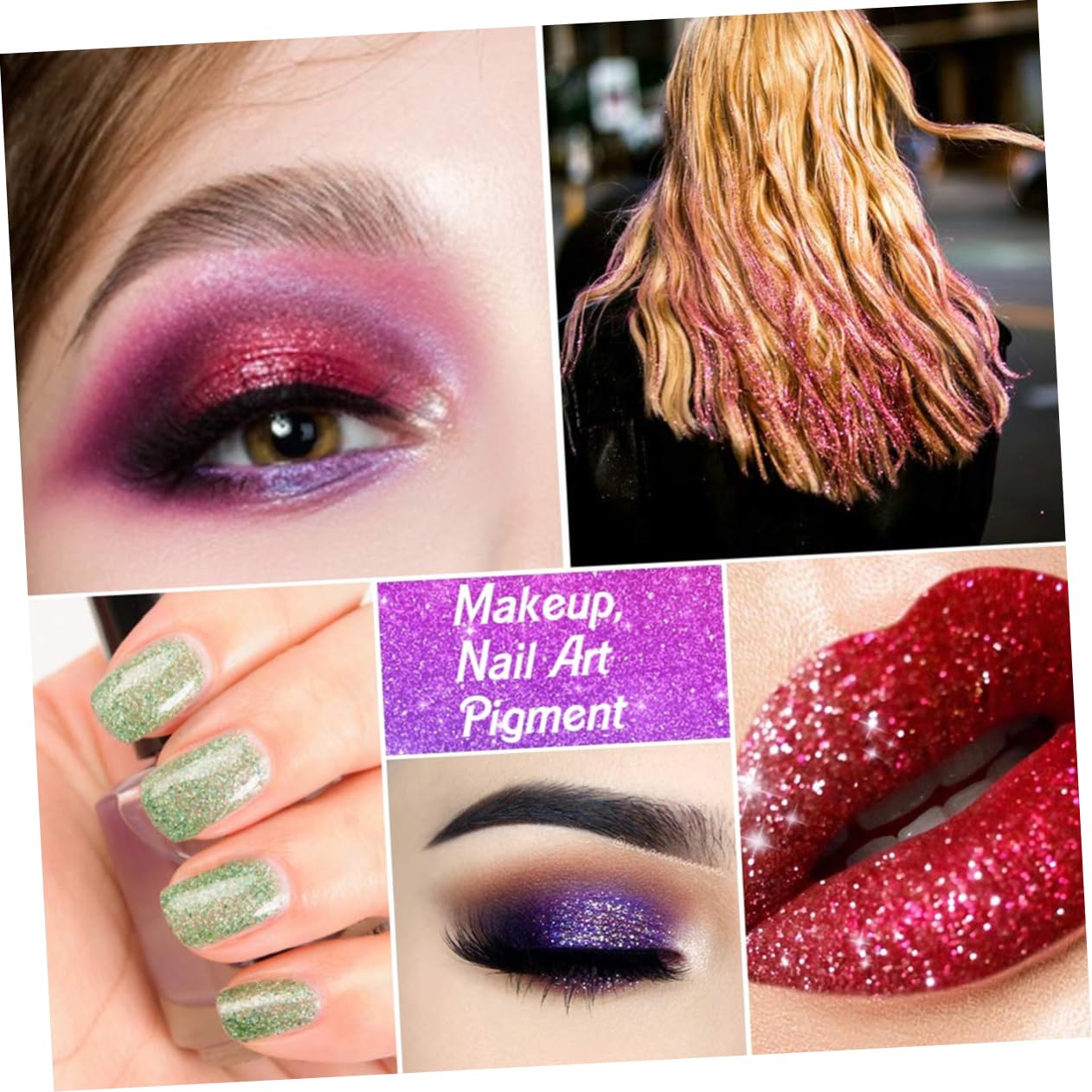PLAFOPE Nail Art Glitter Paillettes 12 Pezzi Set di Polveri Glitterate Decorazioni per Unghie Scintillanti Non Tossiche per Viso Guance Labbra per Manicure Fai da Te