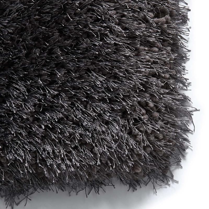 Image of Handmade Shaggy Carpet & Rugs Plain Plush Fur Rugs Bedroom Home Drawing Room Indoor 5x8 Feet Darkgrey