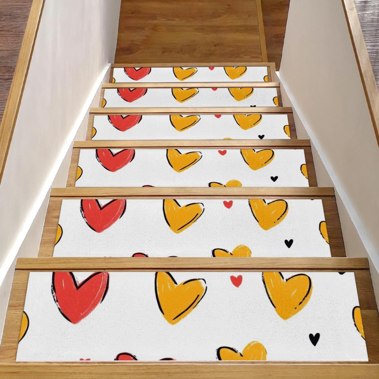 Tapis d'escalier anti-glisse intérieur pour escalier bois sécurisé senior réutilisable