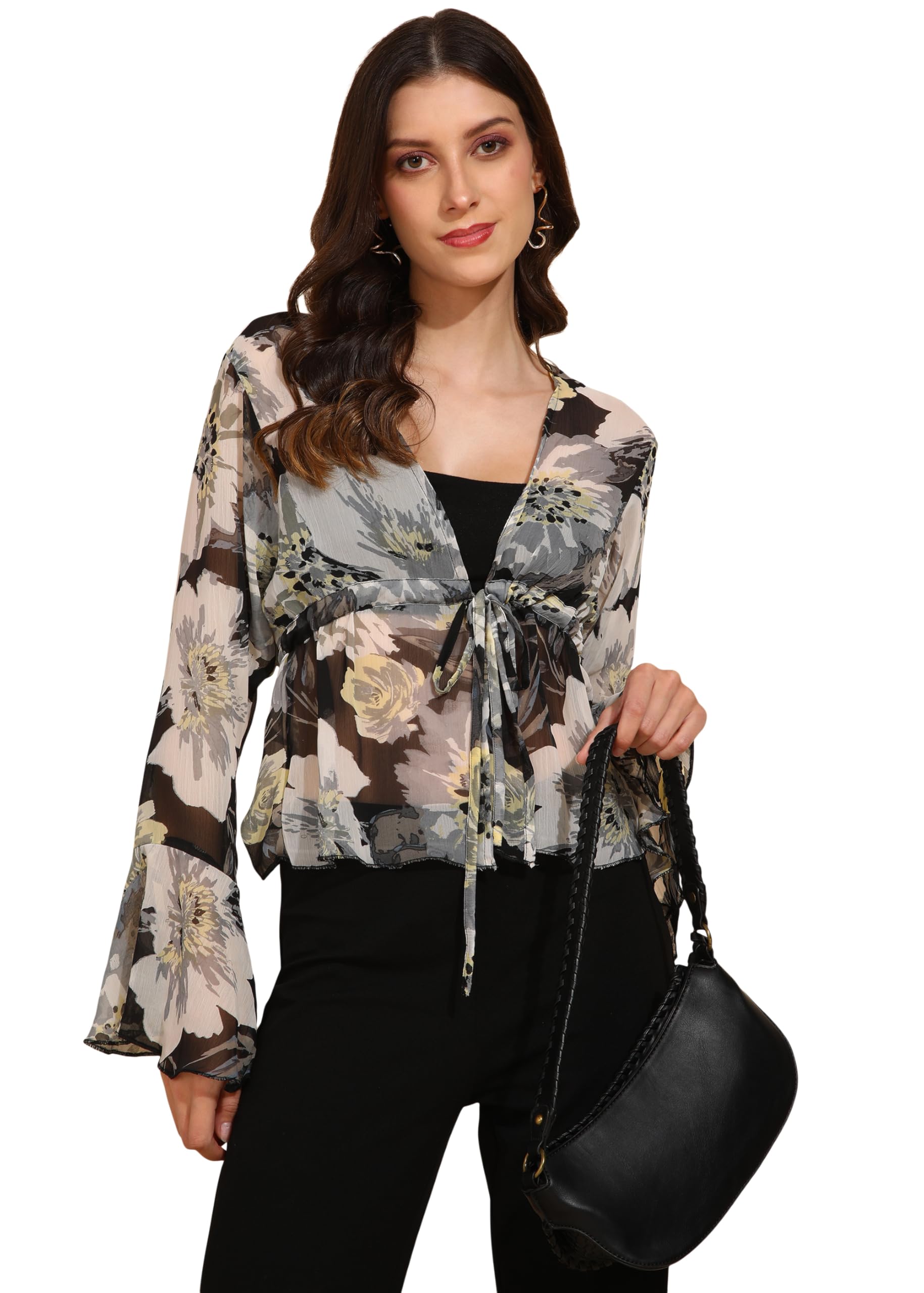 Women's Printed Top with Waist Tie-up-picture-32