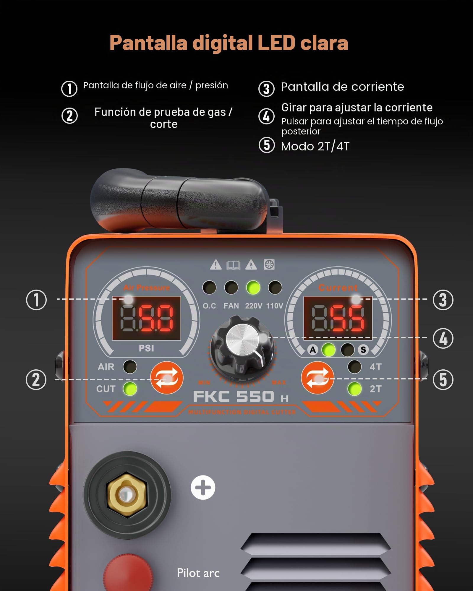 FEIFANKE 55 amperios cortador de plasma arco piloto sin contacto alta frecuencia flujo de aire IGBT 2T/4T antorcha de corte para cortar acero inoxidable aluminio y cobre