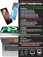 Vista 4 de Auriculares USB C, TITACUTE con cable para iPhone 15 Pro Max, Samsung S23 FE S22 S21 S20 A53 A54 Galaxy Z con cancelación de ruido tipo C