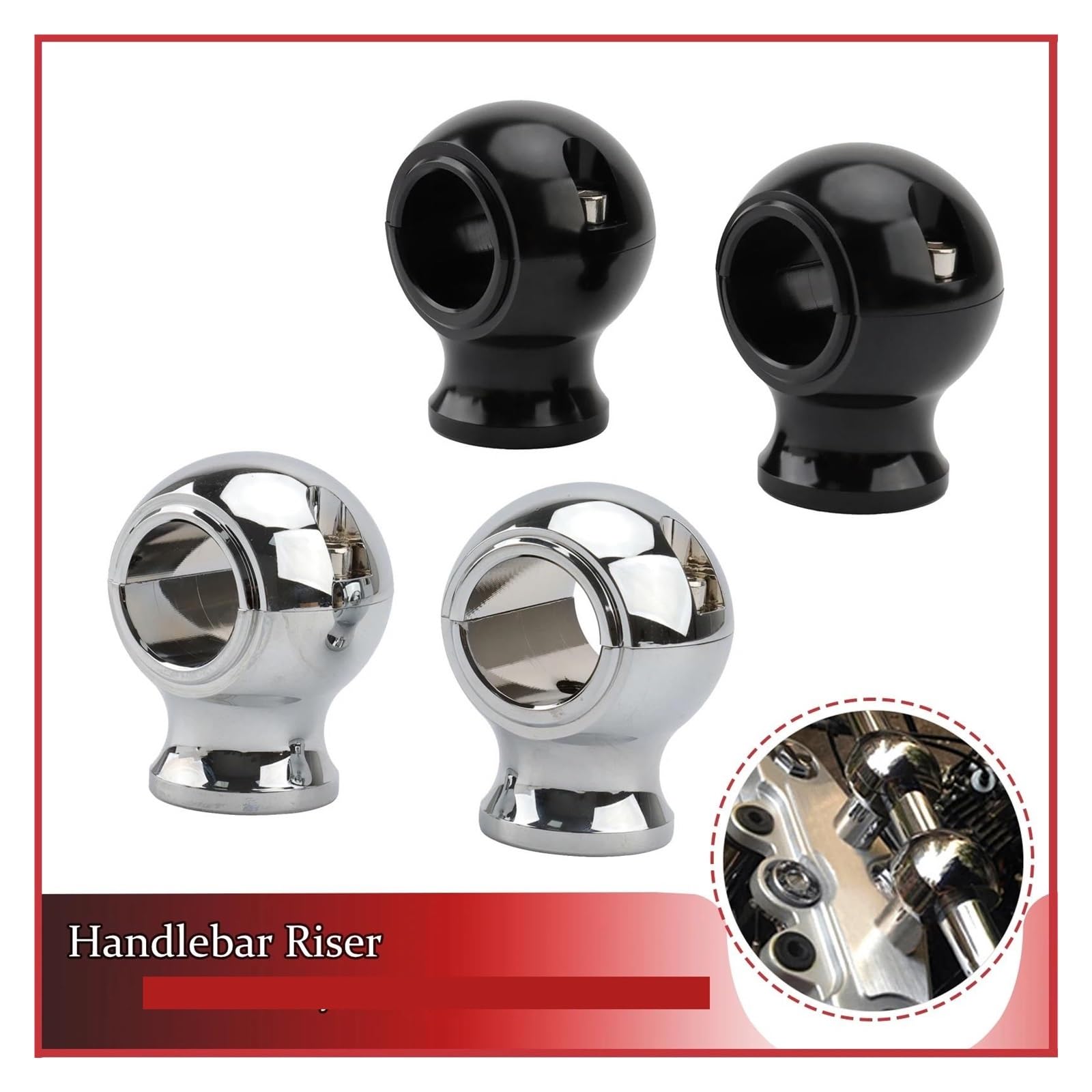 Elevadora Manillar Elevador Manillar 32 Mm Y 1,25 Pulgadas para Motocicleta Abrazadera Elevación Manillar para Touring para Dyna para Fat para Bob para Softail para Road para King(Negro)