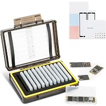 Dual Protect Hard M.2 SSD Holder with 12 PCS Individual Clear M.2 NVMe Case for M.2 2280 2260 2242 2230 SSDs Storage, Water-Resistant & Shockproof M.2 2280 SSD Card Case with Label & Notepaper