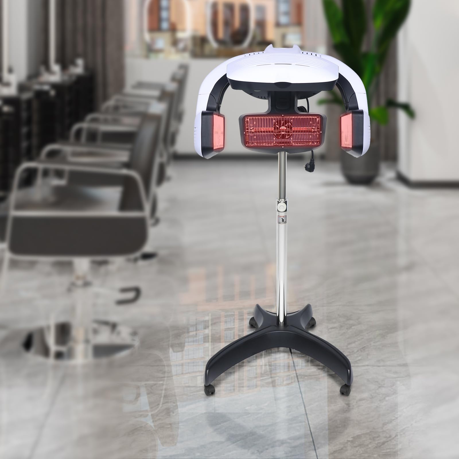 Trockenhauben für Haare, 220V 800W 5 Kopf Infrarot Friseur Trockenhaube mit Standfuß, Haartrockenhaube für Gestreifter Dauerwelle, Entfärbung, Färben, Pflege und Trocknen
