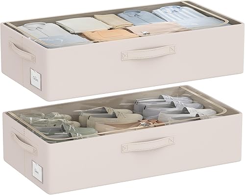 Contenedores de almacenamiento debajo de la cama, caja de almacenamiento con marco de tela Oxford, contenedor resistente debajo de la cama,