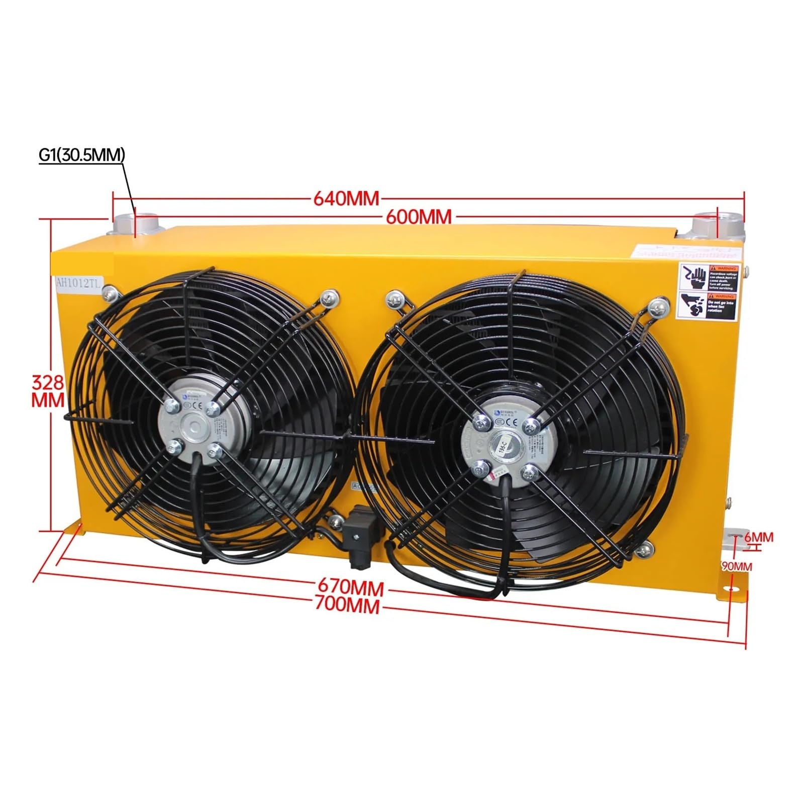 AH1012TL-CA Enfriador de aceite hidráulico de 200 l/min con ventilador, refrigeración de aceite, intercambiador de calor Operación estable