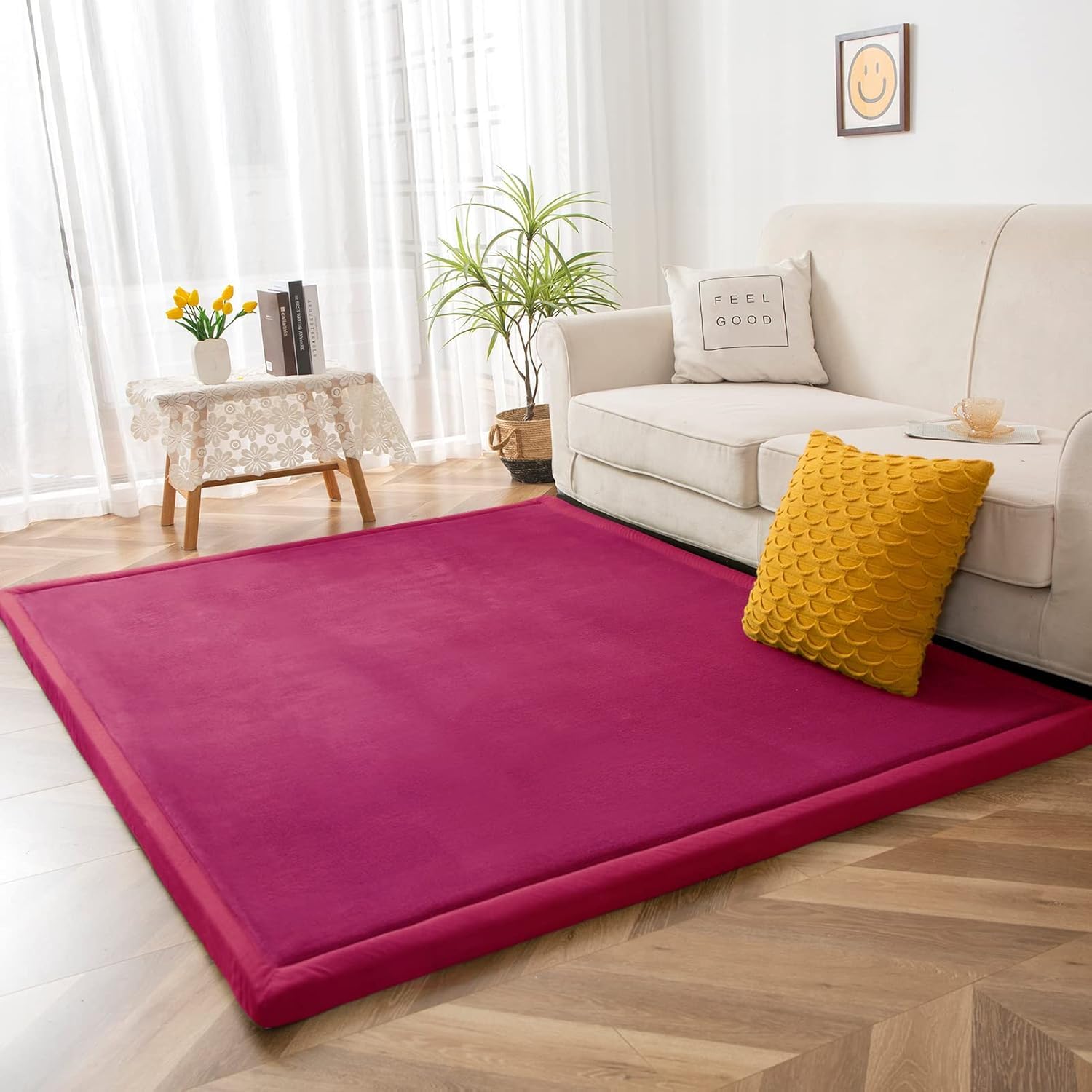 DSSHENGDS Living Room Home Decor Coral Fleece Area Rug,Modern Nursery Washable Kids Bedroom Rug,Girls Boys Soft Non-slip Soft Mat,2cm Thick Kids Carpet-F- 200 * 280cm