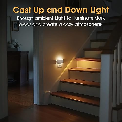 Miniatura 4 de Briignite Luz nocturna, luces nocturnas enchufables a la pared, retroiluminadas, sensor automático de atardecer a amanecer, luz nocturna regulable
