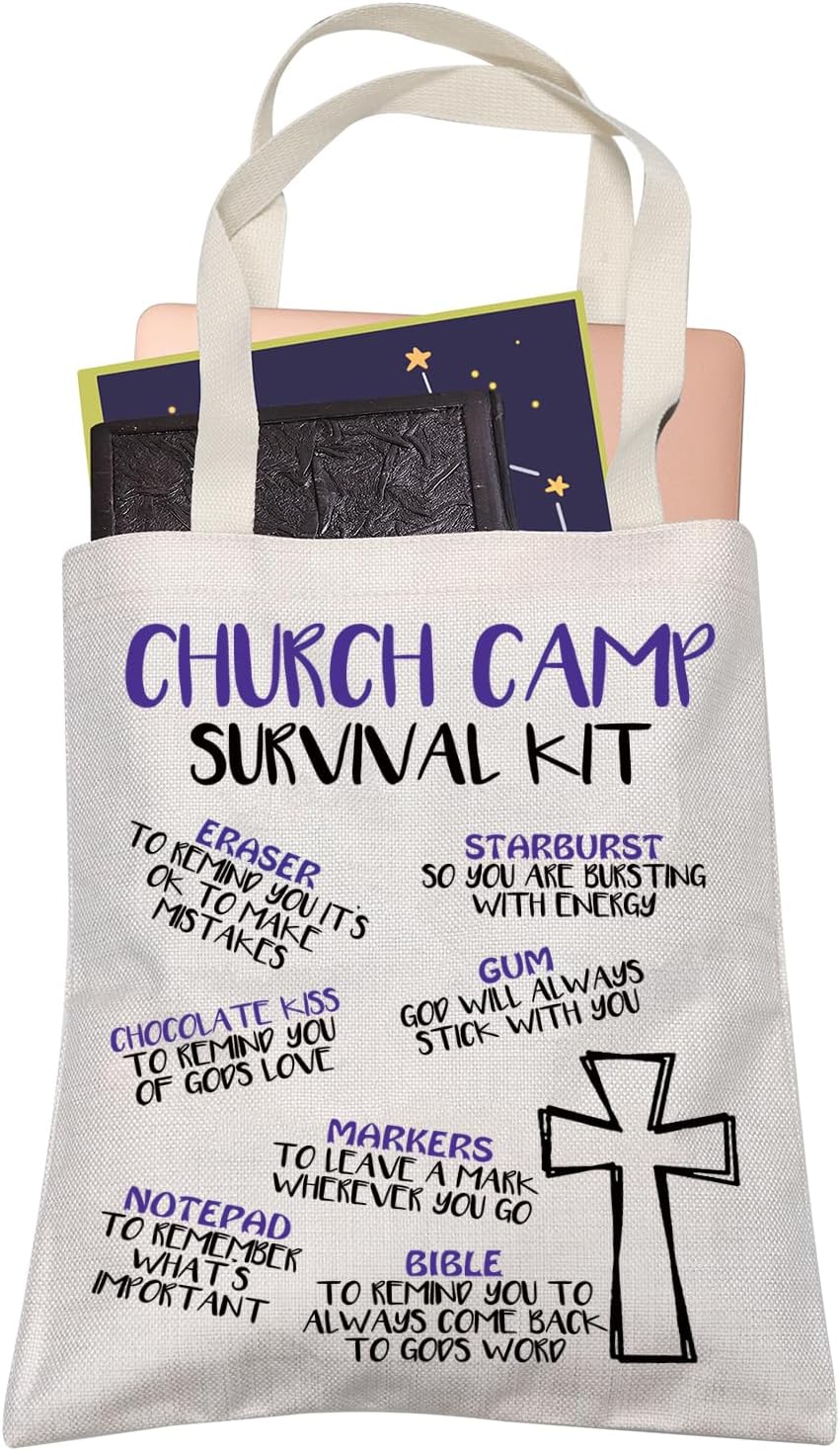 Christian Summer Camp Survival Kit Tote Bag for Campers