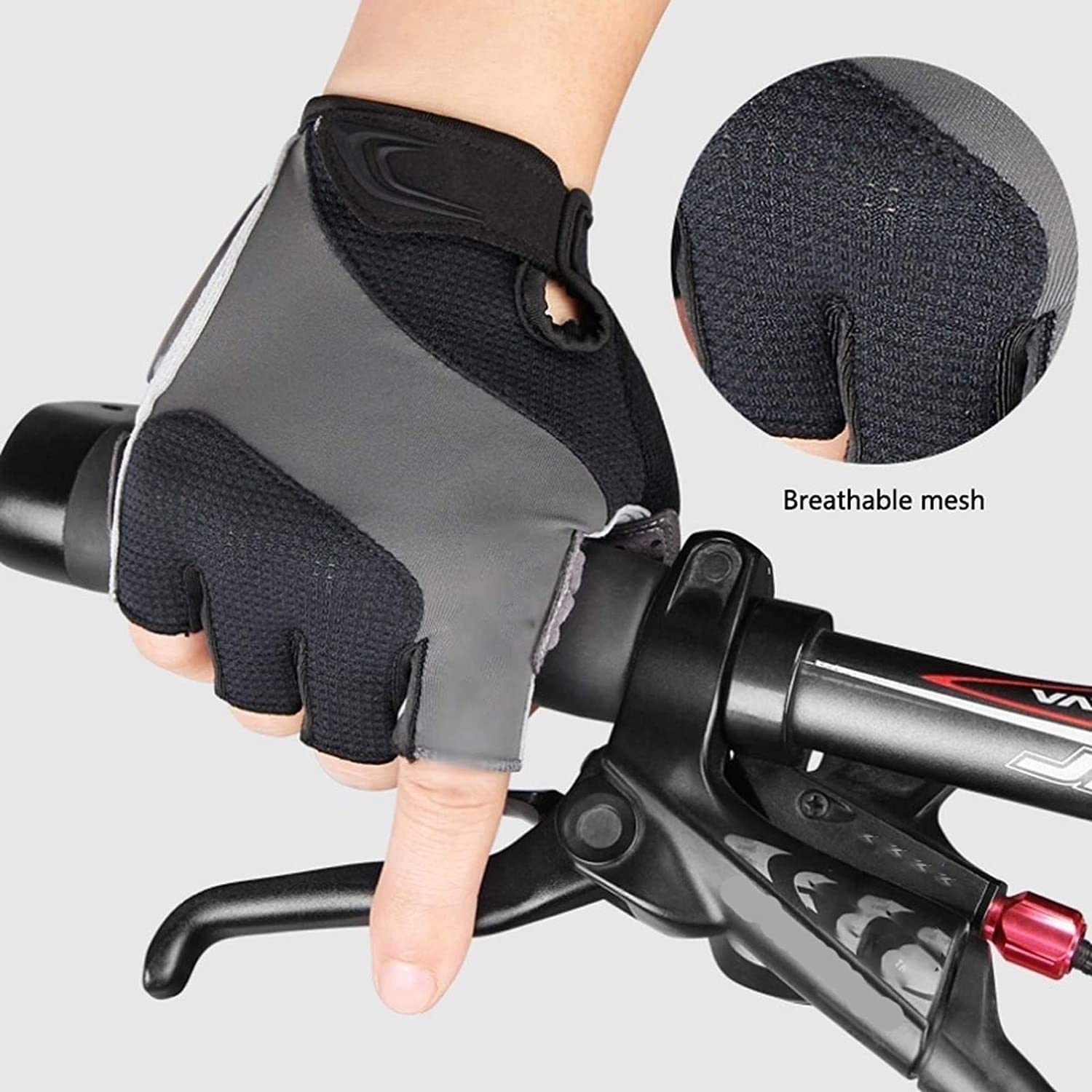 Ciclo Guanti Guanti da Ciclismo su Strada Imbottiti in Gel Liquido, Guanti Mezze Dita Antiscivolo Uomini Donne