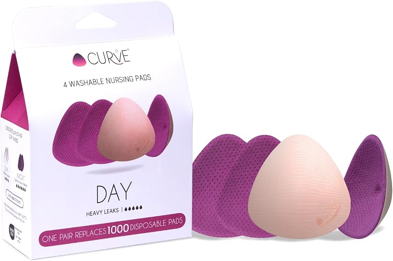 Almohadillas de lactancia de día Essential Plus – Paquete de 4 almohadillas de lactancia ultraabsorbentes reutilizables – A prueba de fugas y lavables – Protección de flujo pesado – Certificado Oeko-TEX