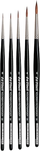 da Vinci - Pincel para acuarela serie Maestro para retoque, extra corto, color rojo