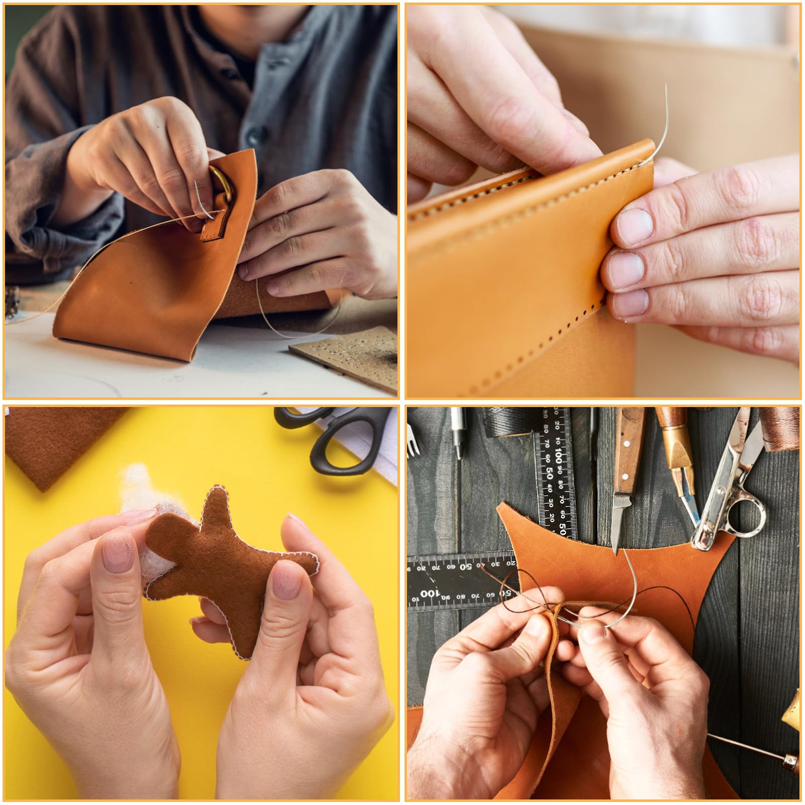 ArtCute 50 agujas curvadas de 3 pulgadas, agujas de coser curvadas de cuero, agujas de tejer, agujas de tapicería curvadas para coser a mano, alfombras, cuero Cavans, reparación de pelucas
