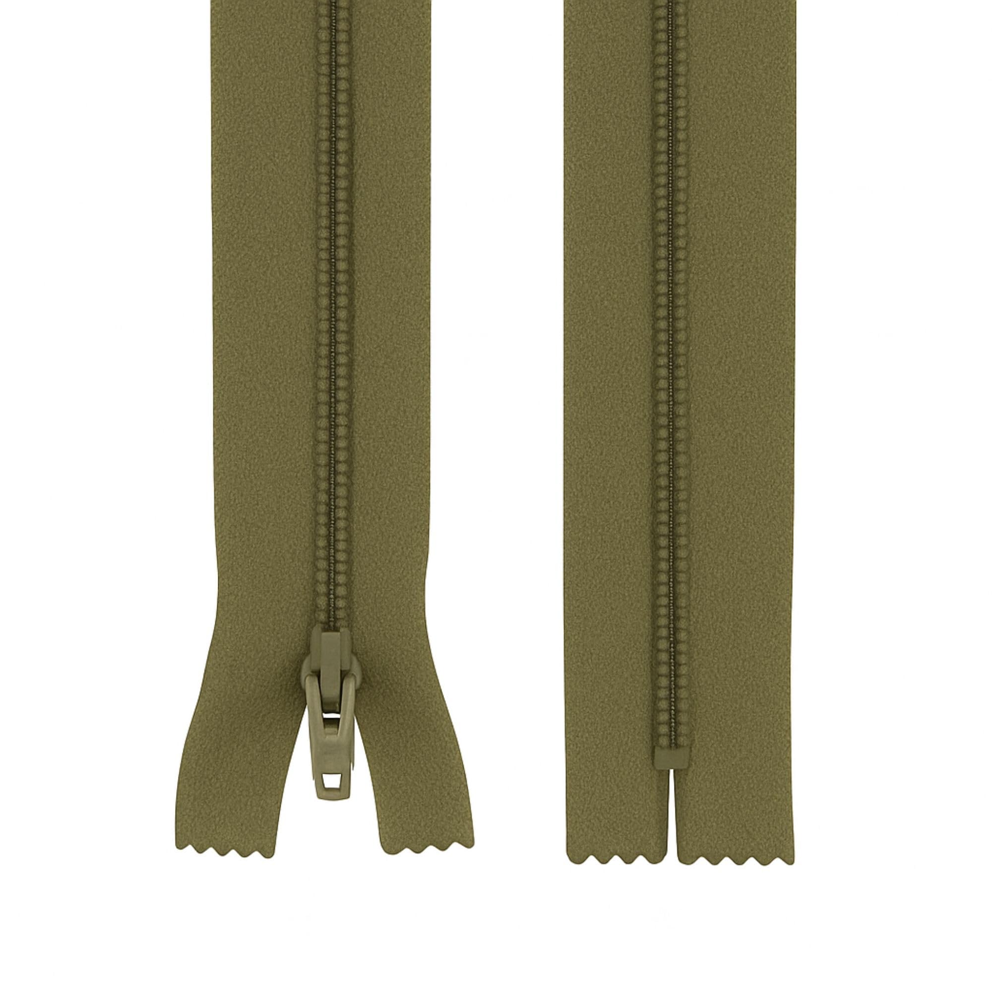 Khaki 6 Inch 15.2 cm Nylon Dressmaking Zip, Closed End, Size No #3, Auto Lock Pull, Standard Sewing & Craft Zipper - Image 2