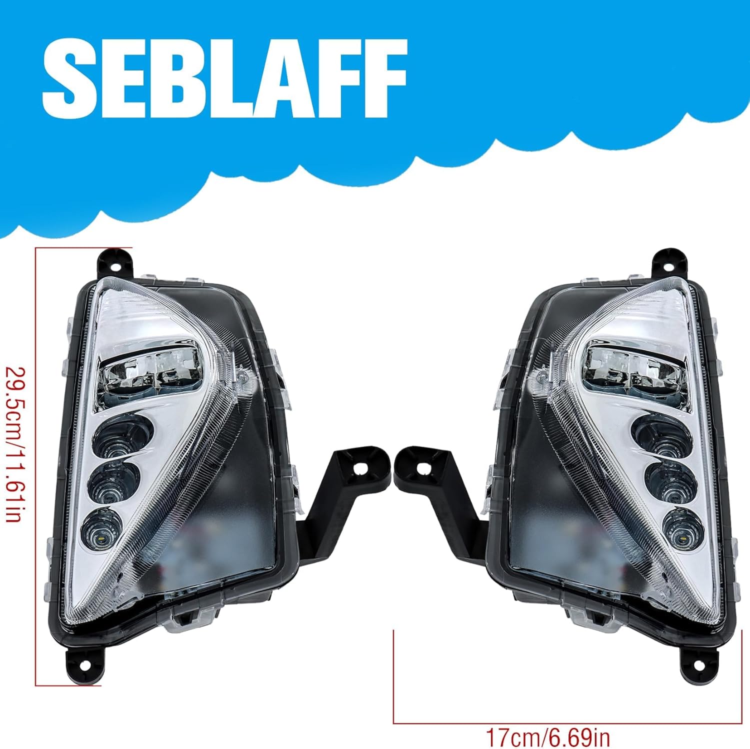 Front Fog Lamp Left & Right Side Fog Light Replacement for Pri-us 2016-2018