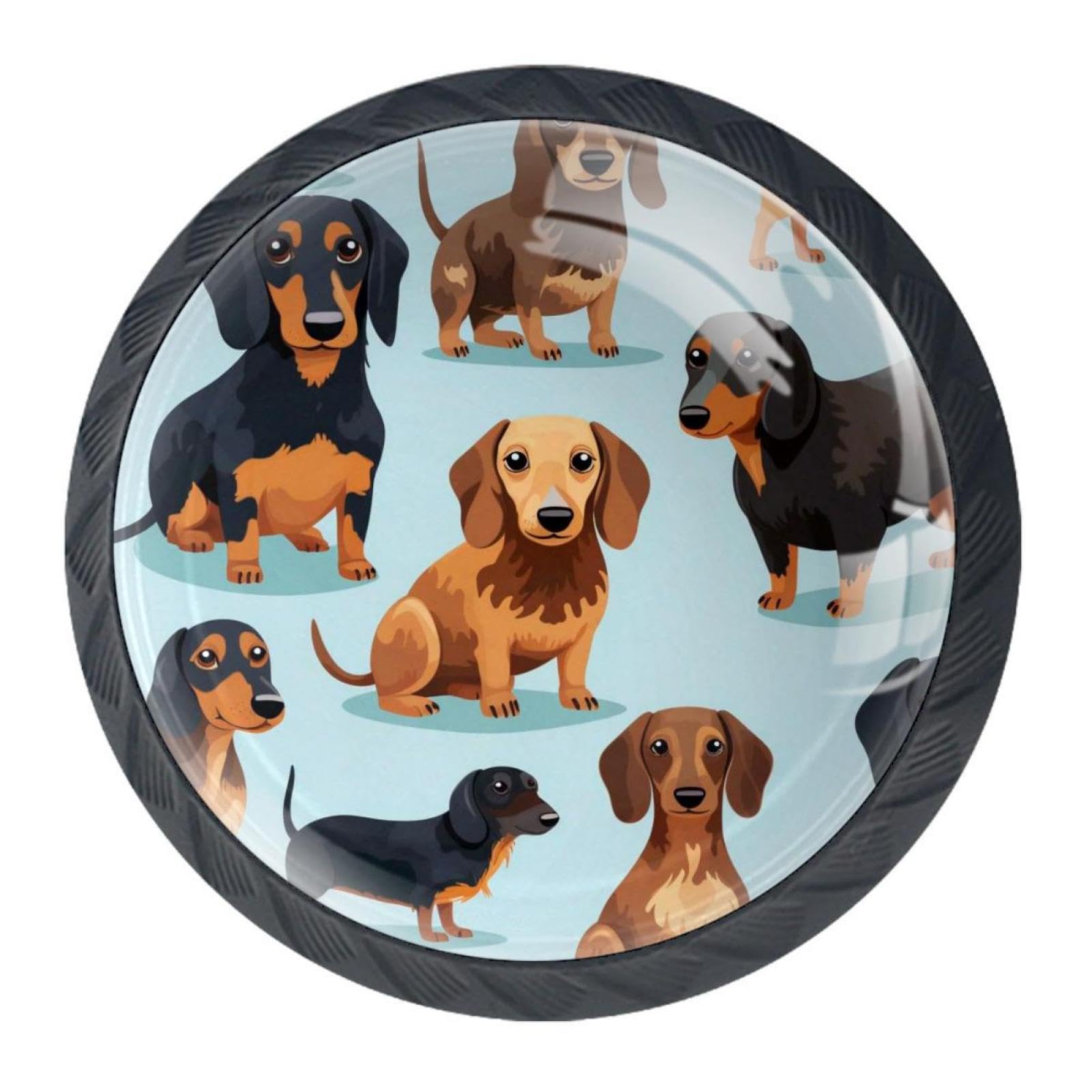 Luoweisi Multi 3 4Pcs Drawer Knobs Dachshund Puppy Dog Cabinet Knobs Cupboard Handles Hardware Round Mushroom Door Pull Handle For Cabinet Wardrobe Drawer Bedroom Bathroom Furniture